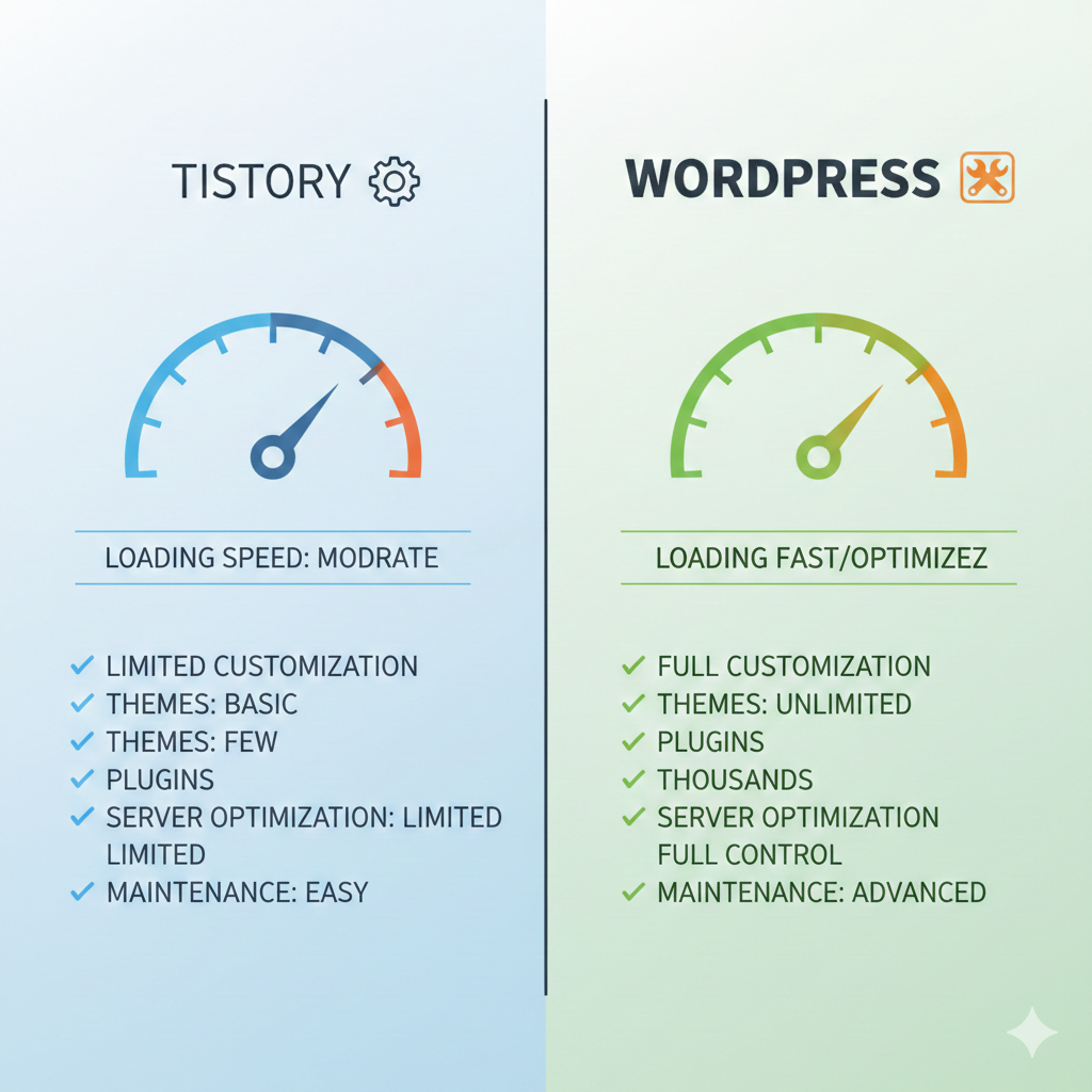 워드프레스VS티스토리 장단점