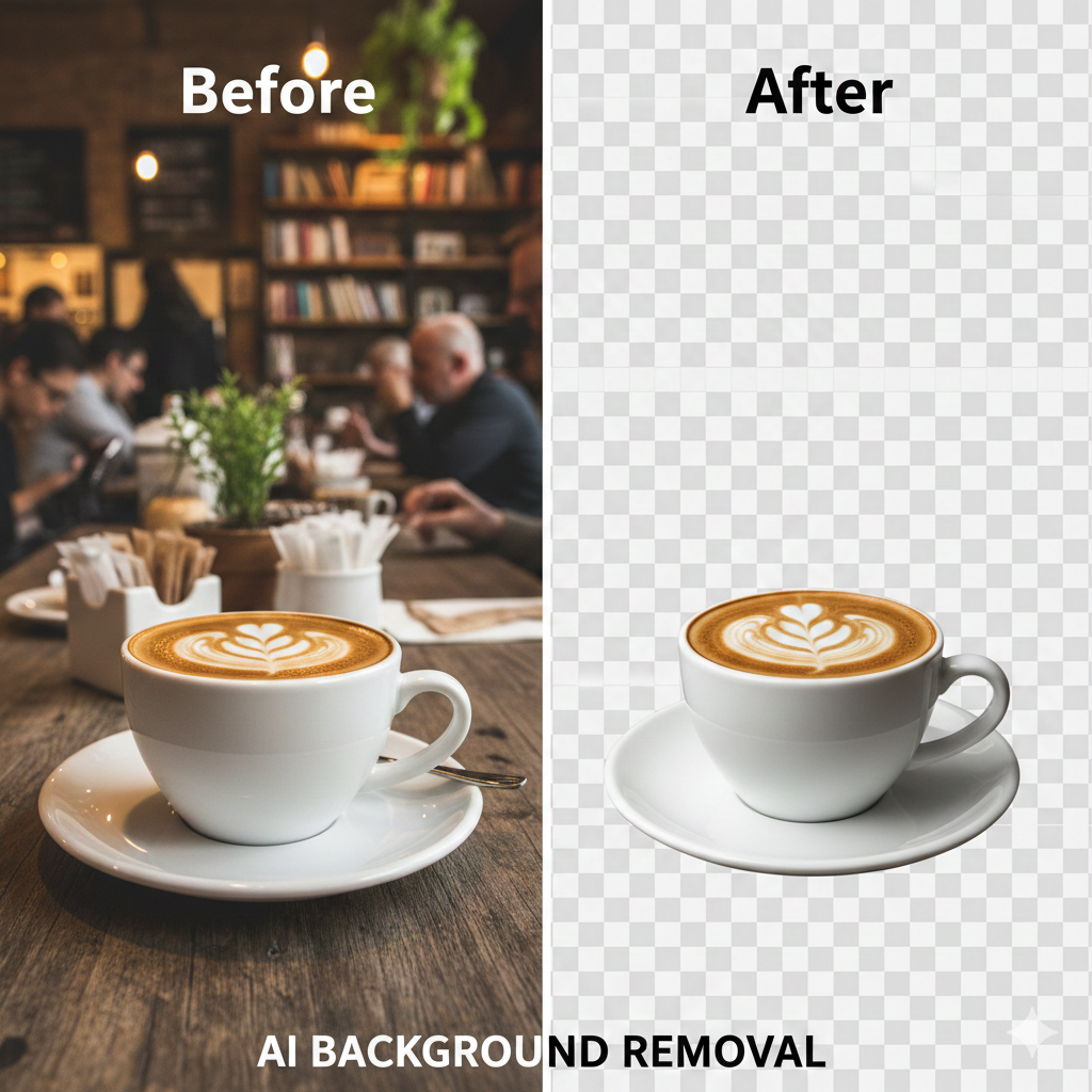 iLoveIMG AI 기능을 이용한 사진 배경 제거 전과 후 비교 예시
