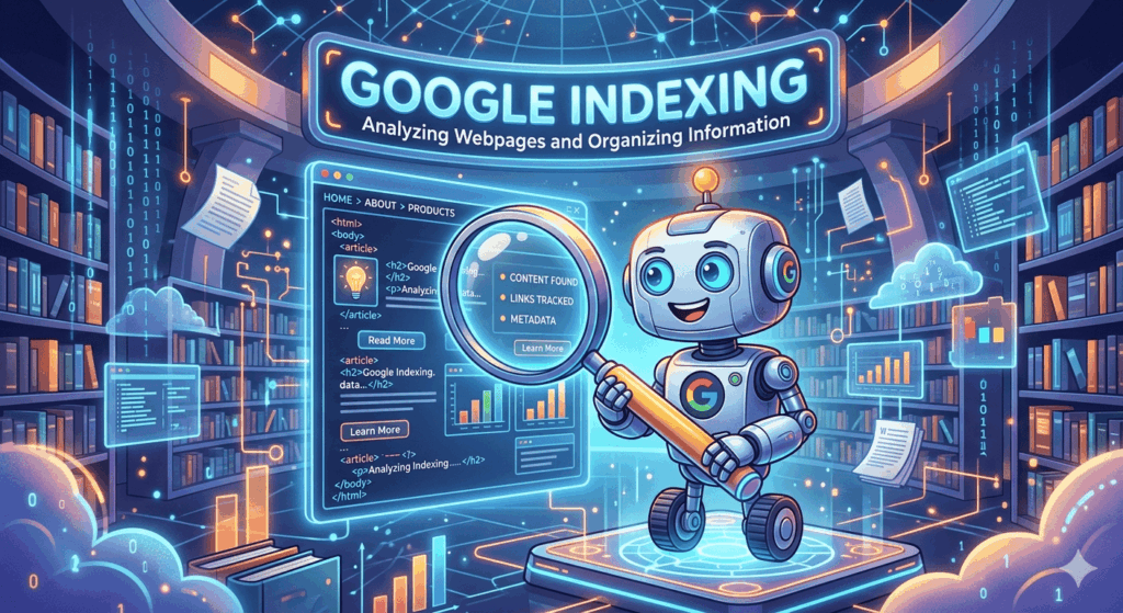 구글 색인 생성의 중요성과 웹사이트 검색 노출 개념도