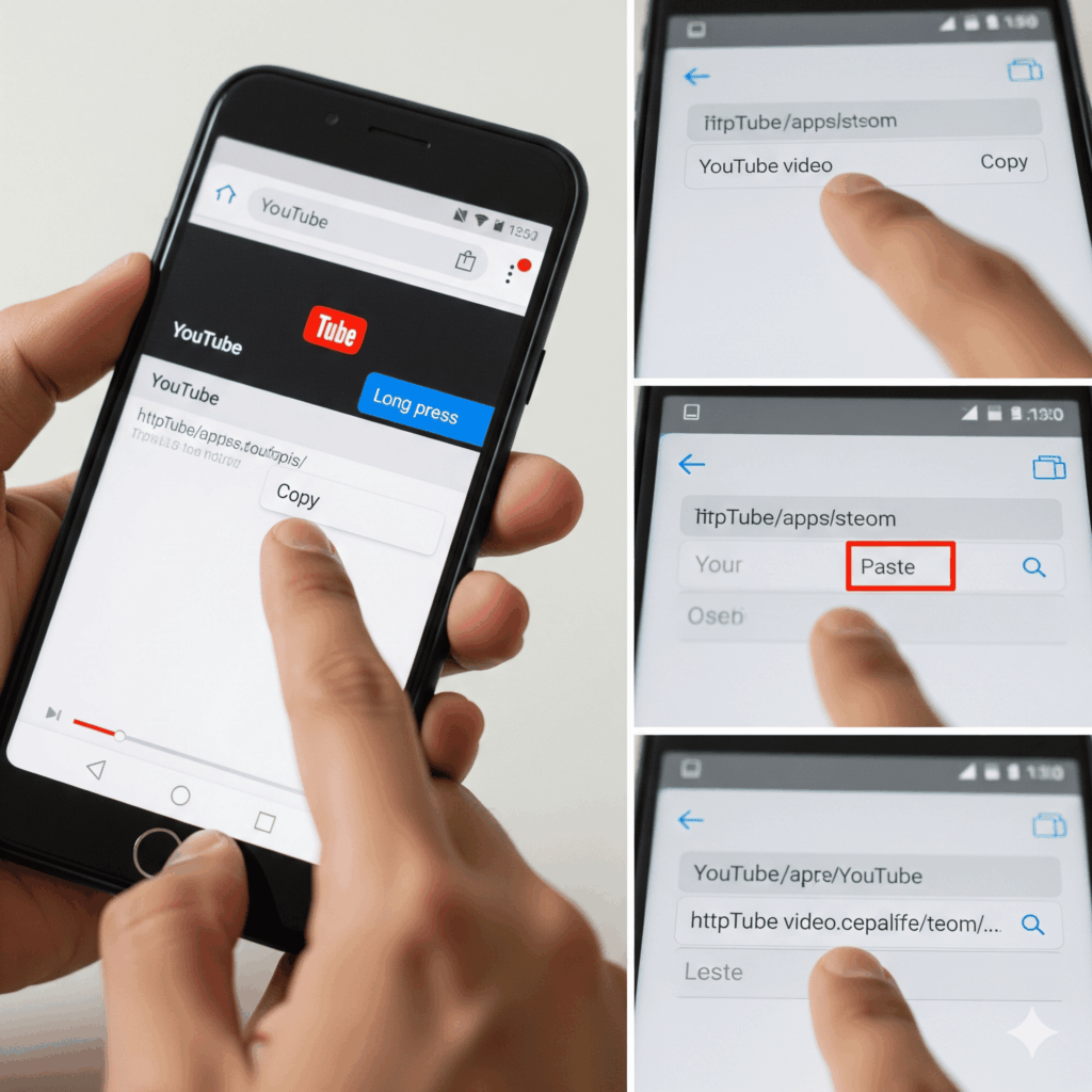 유튜브 영상 링크를 복사하여 음원을 추출하는 간편한 사용 방법 시각화